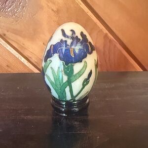 Floral Ceramic Egg with Stand